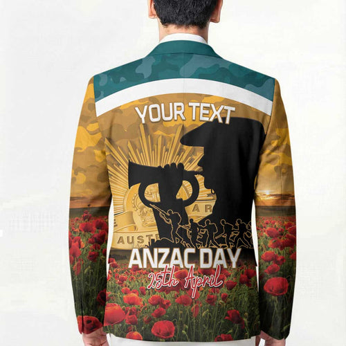 Personalised Wallabies ANZAC Day Blazer Last Post Poppy Lest We Forget
