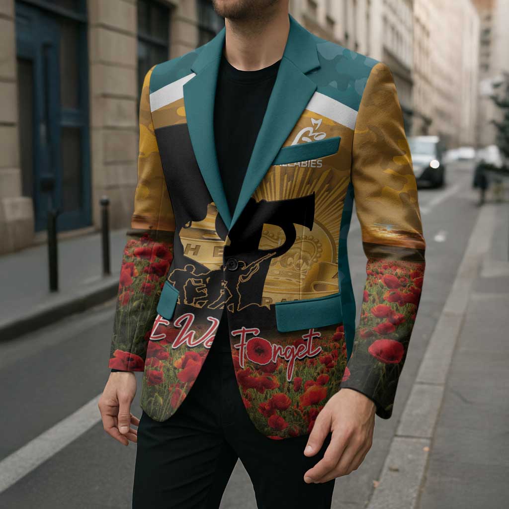 Personalised Wallabies ANZAC Day Blazer Last Post Poppy Lest We Forget