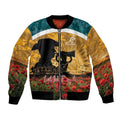 Personalised Wallabies ANZAC Day Bomber Jacket Last Post Poppy Lest We Forget