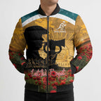 Personalised Wallabies ANZAC Day Bomber Puffer Jacket Last Post Poppy Lest We Forget