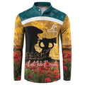 Personalised Wallabies ANZAC Day Button Sweatshirt Last Post Poppy Lest We Forget