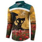 Personalised Wallabies ANZAC Day Button Sweatshirt Last Post Poppy Lest We Forget