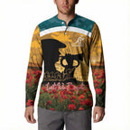 Personalised Wallabies ANZAC Day Button Sweatshirt Last Post Poppy Lest We Forget