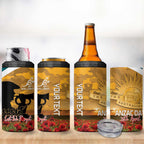 Personalised Wallabies ANZAC Day 4 in 1 Can Cooler Tumbler Last Post Poppy Lest We Forget
