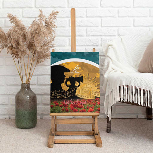 Wallabies ANZAC Day Canvas Wall Art Last Post Poppy Lest We Forget