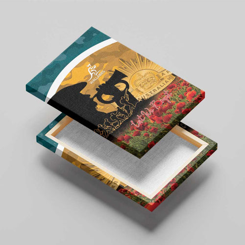 Wallabies ANZAC Day Canvas Wall Art Last Post Poppy Lest We Forget