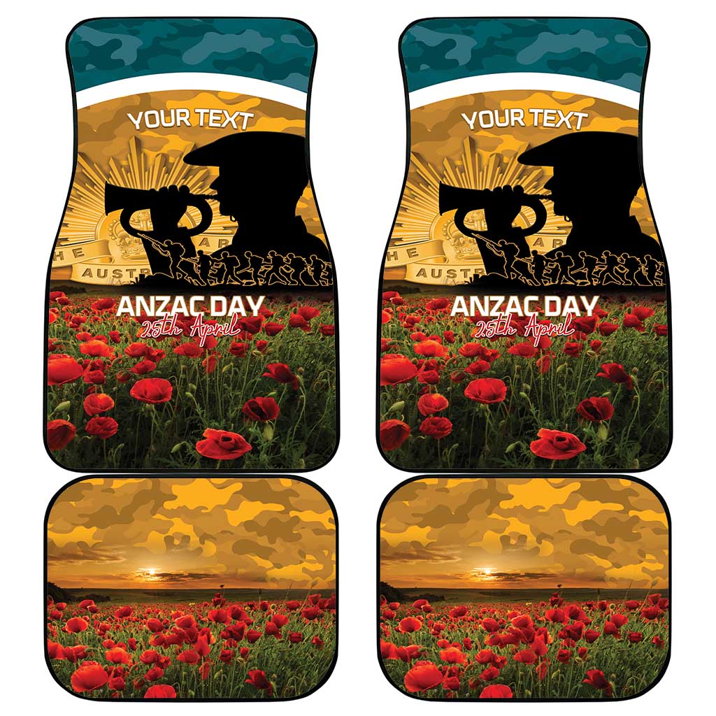 Personalised Wallabies ANZAC Day Car Mats Last Post Poppy Lest We Forget