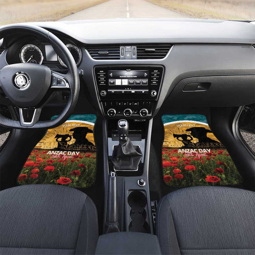Personalised Wallabies ANZAC Day Car Mats Last Post Poppy Lest We Forget