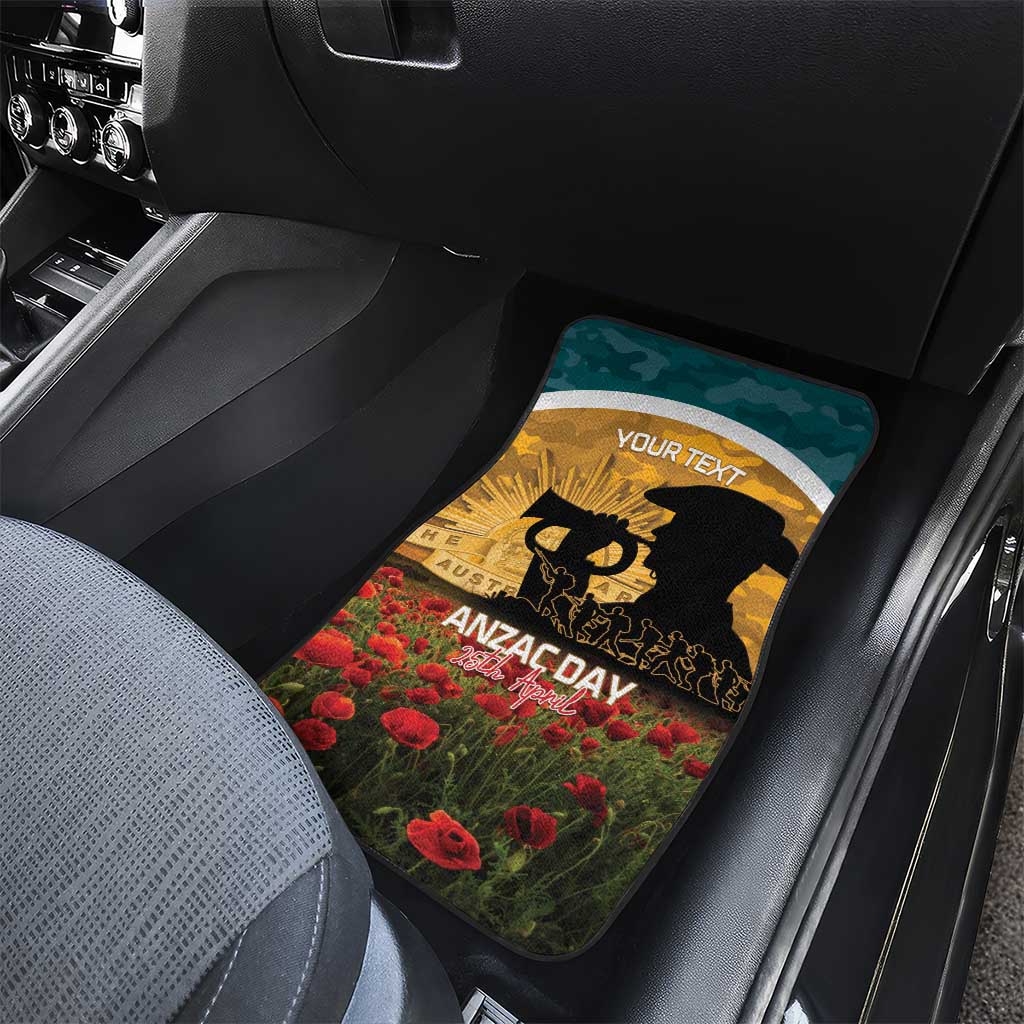 Personalised Wallabies ANZAC Day Car Mats Last Post Poppy Lest We Forget
