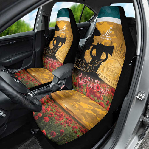 Wallabies ANZAC Day Car Seat Cover Last Post Poppy Lest We Forget