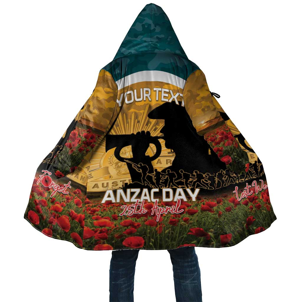 Personalised Wallabies ANZAC Day Cloak Last Post Poppy Lest We Forget