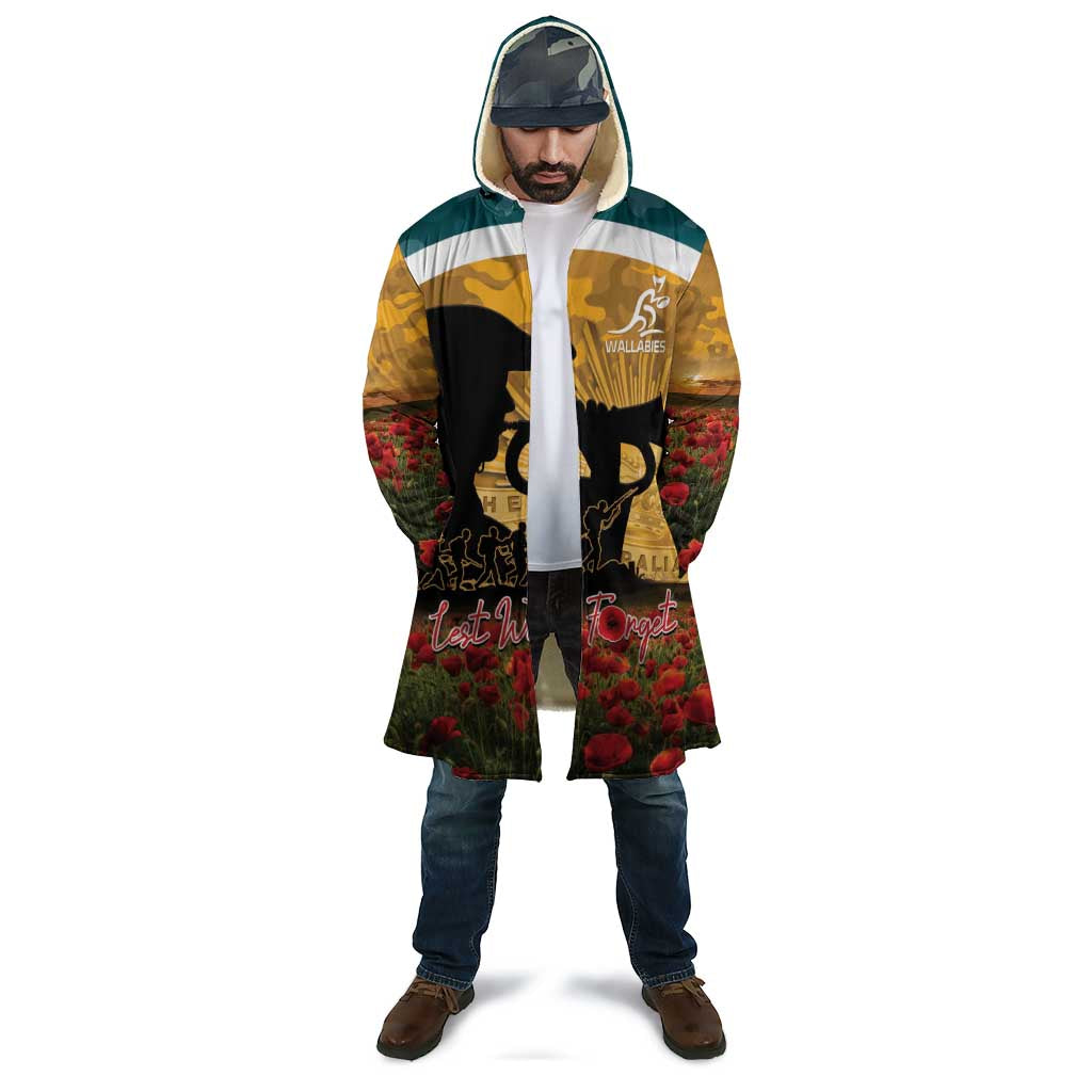 Personalised Wallabies ANZAC Day Cloak Last Post Poppy Lest We Forget