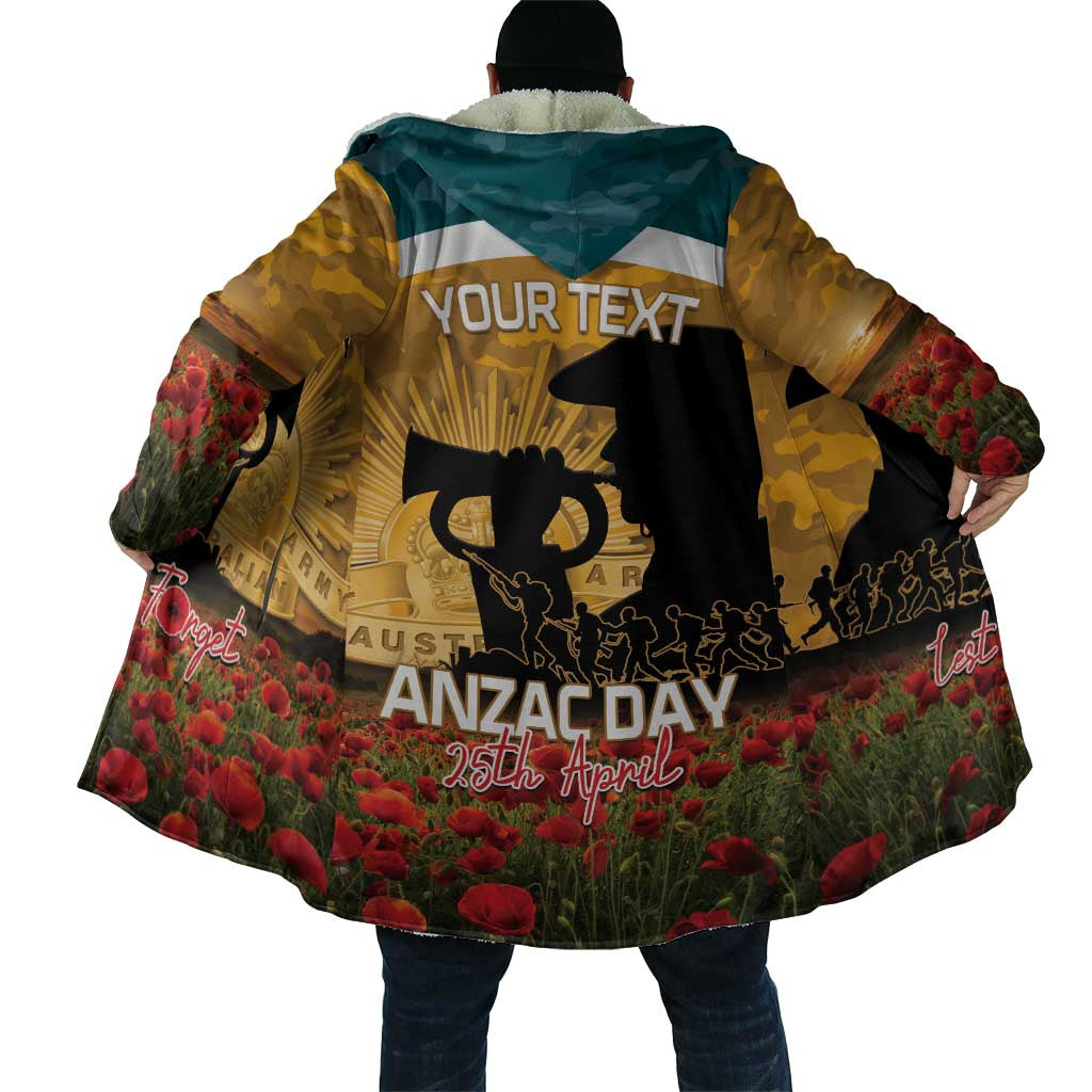 Personalised Wallabies ANZAC Day Cloak Last Post Poppy Lest We Forget