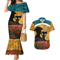 Personalised Wallabies ANZAC Day Couples Matching Mermaid Dress and Hawaiian Shirt Last Post Poppy Lest We Forget