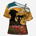 Personalised Wallabies ANZAC Day Cross Shoulder Shirt Last Post Poppy Lest We Forget