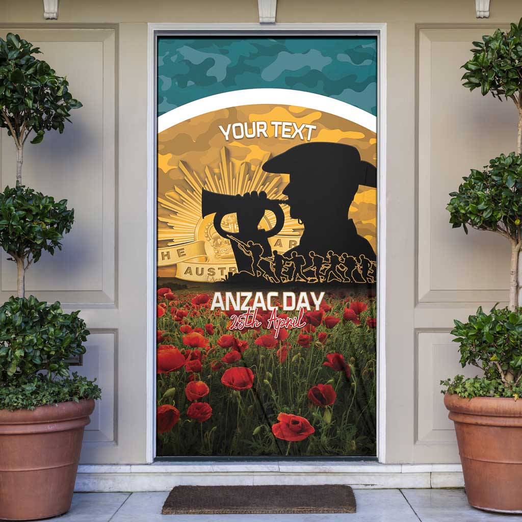 Personalised Wallabies ANZAC Day Door Cover Last Post Poppy Lest We Forget