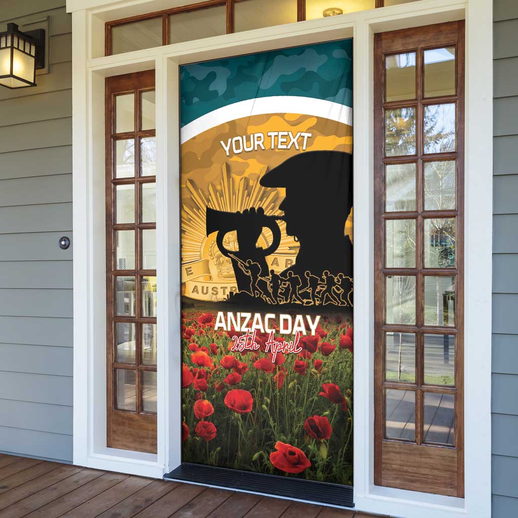 Personalised Wallabies ANZAC Day Door Cover Last Post Poppy Lest We Forget
