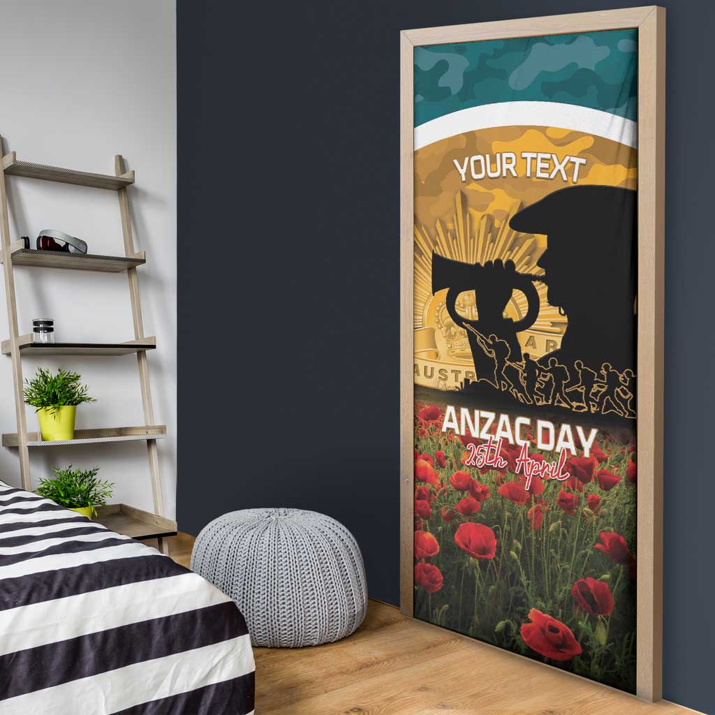 Personalised Wallabies ANZAC Day Door Cover Last Post Poppy Lest We Forget
