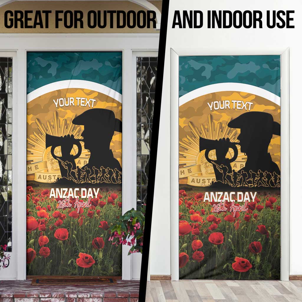 Personalised Wallabies ANZAC Day Door Cover Last Post Poppy Lest We Forget