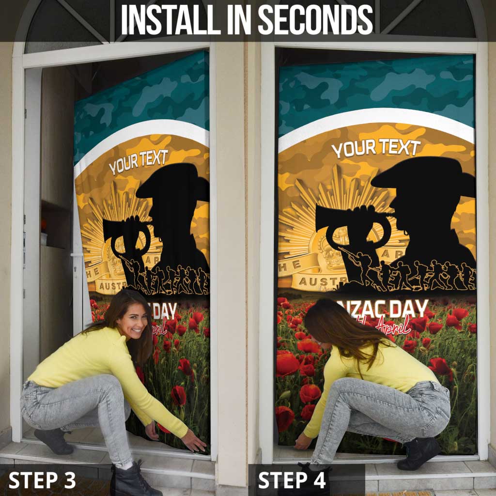 Personalised Wallabies ANZAC Day Door Cover Last Post Poppy Lest We Forget