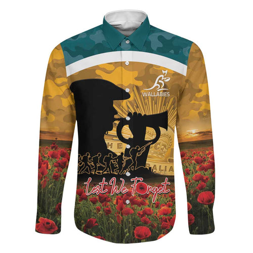Personalised Wallabies ANZAC Day Family Matching Mermaid Dress and Hawaiian Shirt Last Post Poppy Lest We Forget