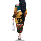 Personalised Wallabies ANZAC Day Family Matching Off The Shoulder Long Sleeve Dress and Hawaiian Shirt Last Post Poppy Lest We Forget
