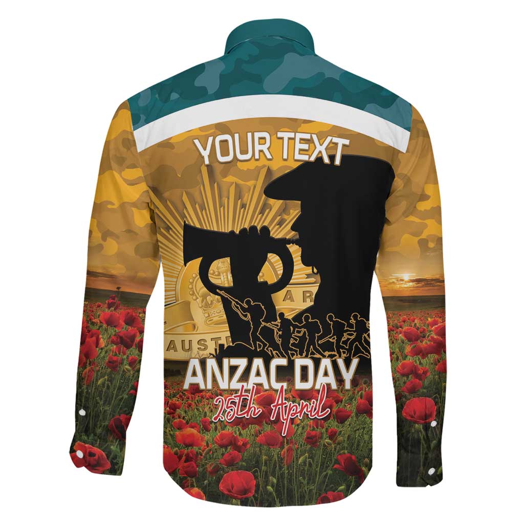 Personalised Wallabies ANZAC Day Family Matching Off Shoulder Maxi Dress and Hawaiian Shirt Last Post Poppy Lest We Forget