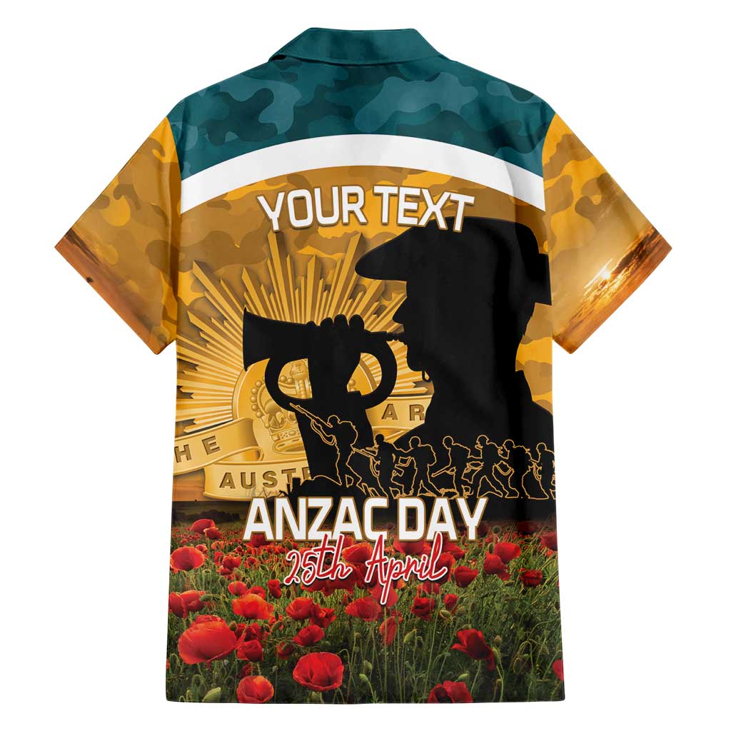 Personalised Wallabies ANZAC Day Family Matching Puletasi and Hawaiian Shirt Last Post Poppy Lest We Forget