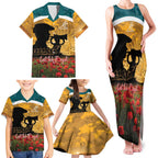 Personalised Wallabies ANZAC Day Family Matching Tank Maxi Dress and Hawaiian Shirt Last Post Poppy Lest We Forget