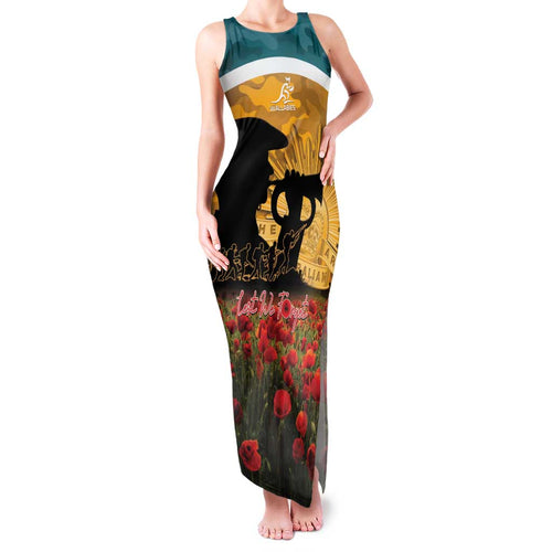 Personalised Wallabies ANZAC Day Family Matching Tank Maxi Dress and Hawaiian Shirt Last Post Poppy Lest We Forget