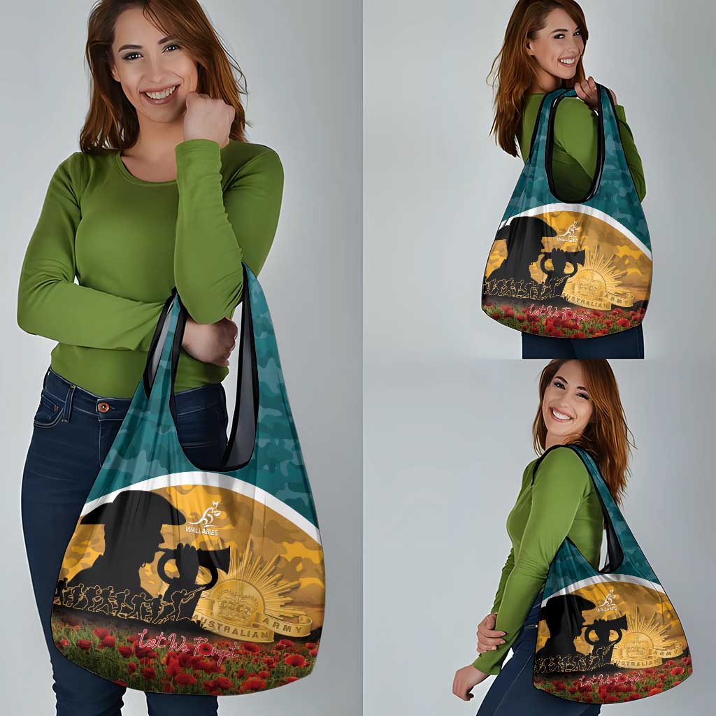 Wallabies ANZAC Day Grocery Bag Last Post Poppy Lest We Forget