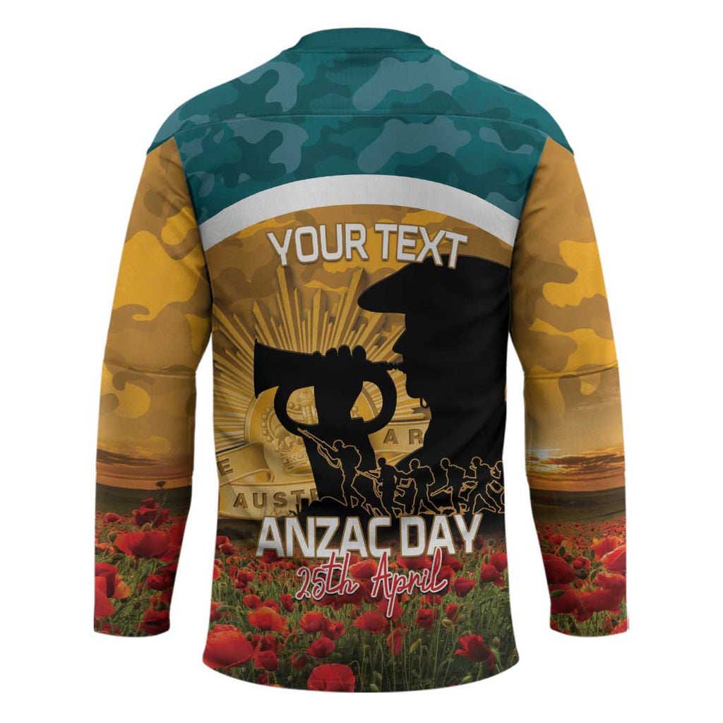 Personalised Wallabies ANZAC Day Hockey Jersey Last Post Poppy Lest We Forget