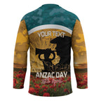 Personalised Wallabies ANZAC Day Hockey Jersey Last Post Poppy Lest We Forget