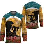 Personalised Wallabies ANZAC Day Hockey Jersey Last Post Poppy Lest We Forget