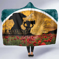 Wallabies ANZAC Day Hooded Blanket Last Post Poppy Lest We Forget