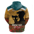 Personalised Wallabies ANZAC Day Hoodie Last Post Poppy Lest We Forget