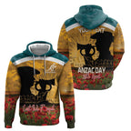 Personalised Wallabies ANZAC Day Hoodie Last Post Poppy Lest We Forget