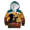 Personalised Wallabies ANZAC Day Kid Hoodie Last Post Poppy Lest We Forget