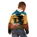 Personalised Wallabies ANZAC Day Kid Hoodie Last Post Poppy Lest We Forget