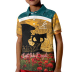 Personalised Wallabies ANZAC Day Kid Polo Shirt Last Post Poppy Lest We Forget