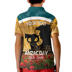 Personalised Wallabies ANZAC Day Kid Polo Shirt Last Post Poppy Lest We Forget