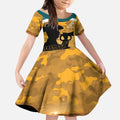 Personalised Wallabies ANZAC Day Kid Short Sleeve Dress Last Post Poppy Lest We Forget