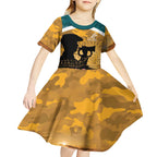 Personalised Wallabies ANZAC Day Kid Short Sleeve Dress Last Post Poppy Lest We Forget