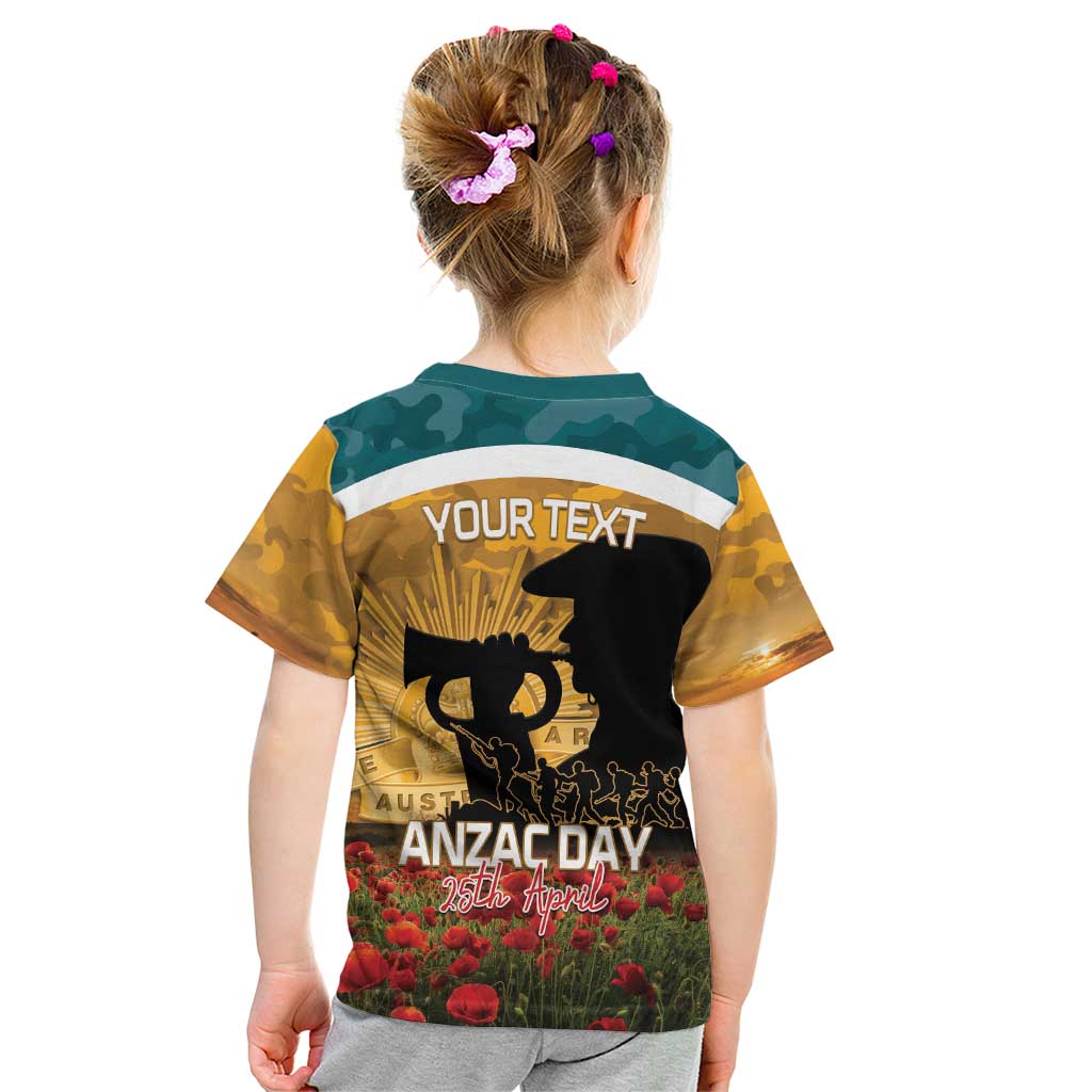 Personalised Wallabies ANZAC Day Kid T Shirt Last Post Poppy Lest We Forget