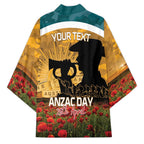Personalised Wallabies ANZAC Day Kimono Last Post Poppy Lest We Forget