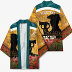Personalised Wallabies ANZAC Day Kimono Last Post Poppy Lest We Forget