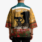Personalised Wallabies ANZAC Day Kimono Last Post Poppy Lest We Forget