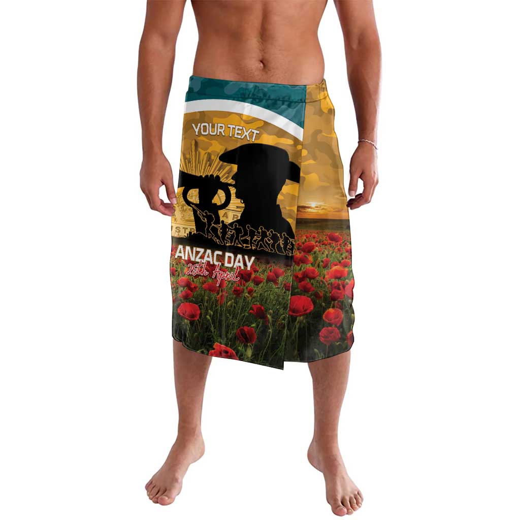 Personalised Wallabies ANZAC Day Lavalava Last Post Poppy Lest We Forget