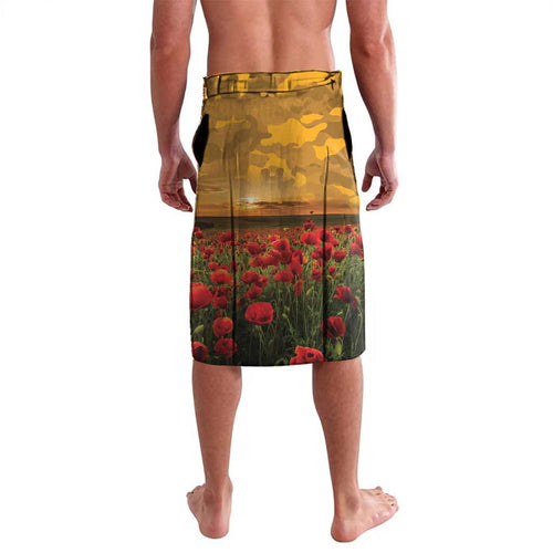 Personalised Wallabies ANZAC Day Lavalava Last Post Poppy Lest We Forget