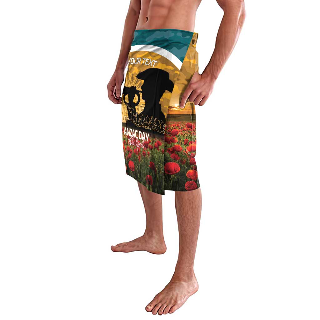 Personalised Wallabies ANZAC Day Lavalava Last Post Poppy Lest We Forget